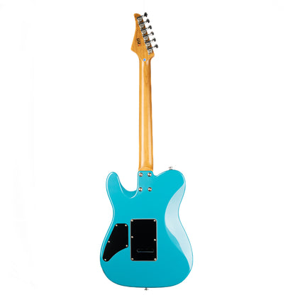 Eart Guitars, TL-380 Solid Body Modern Style Tremolo Humbucker Pickups Electric Guitars, Pearl Blue