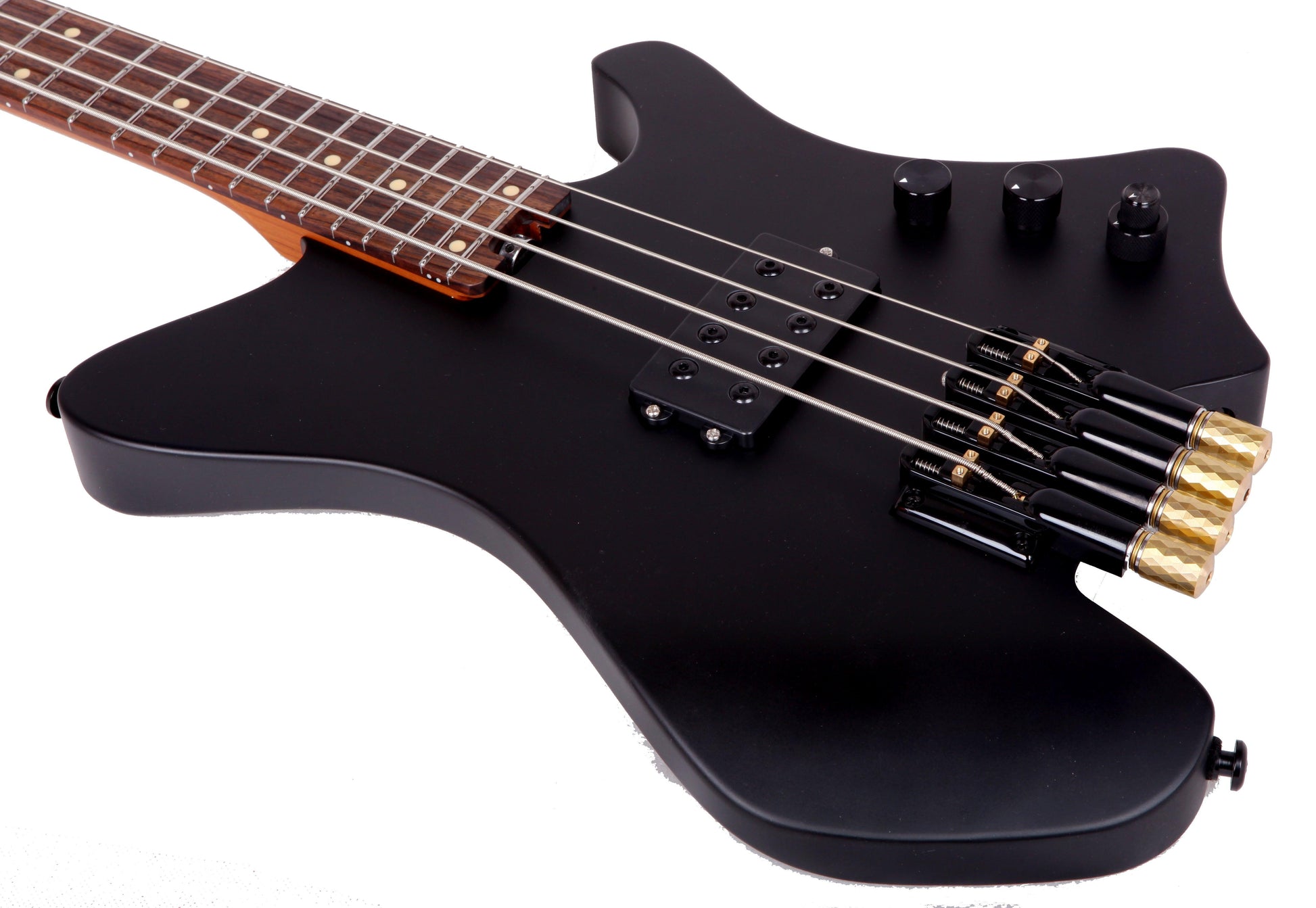 BW-4_body_front EART Guitars. BW-4 Roasted Bookmatch Mahogany Body 4 Strings Bass, Black, White