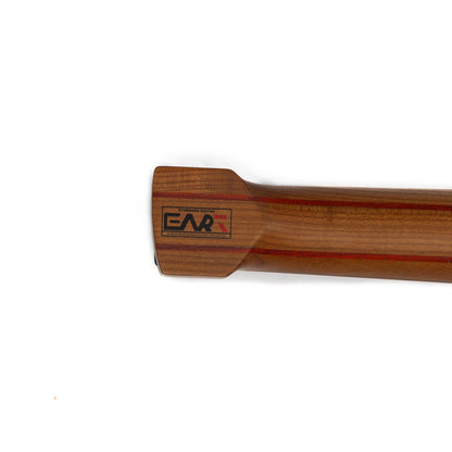 BW-4_headstock_back EART Guitars. BW-4 Roasted Bookmatch Mahogany Body 4 Strings Bass, Black, White