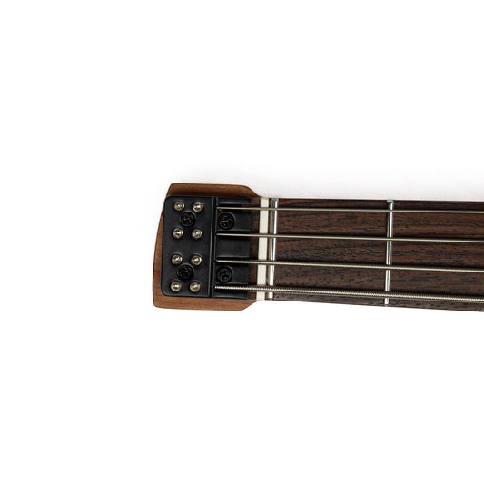 BW-4_headstock_front EART Guitars. BW-4 Roasted Bookmatch Mahogany Body 4 Strings Bass, Black, White