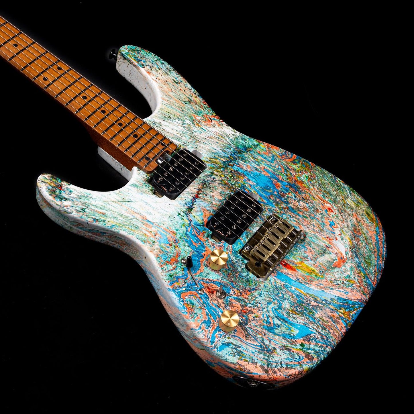CLA-10XL-GD_body Eart Electric Guitars Chinese Lacquer Art CLA-10XL-GD
