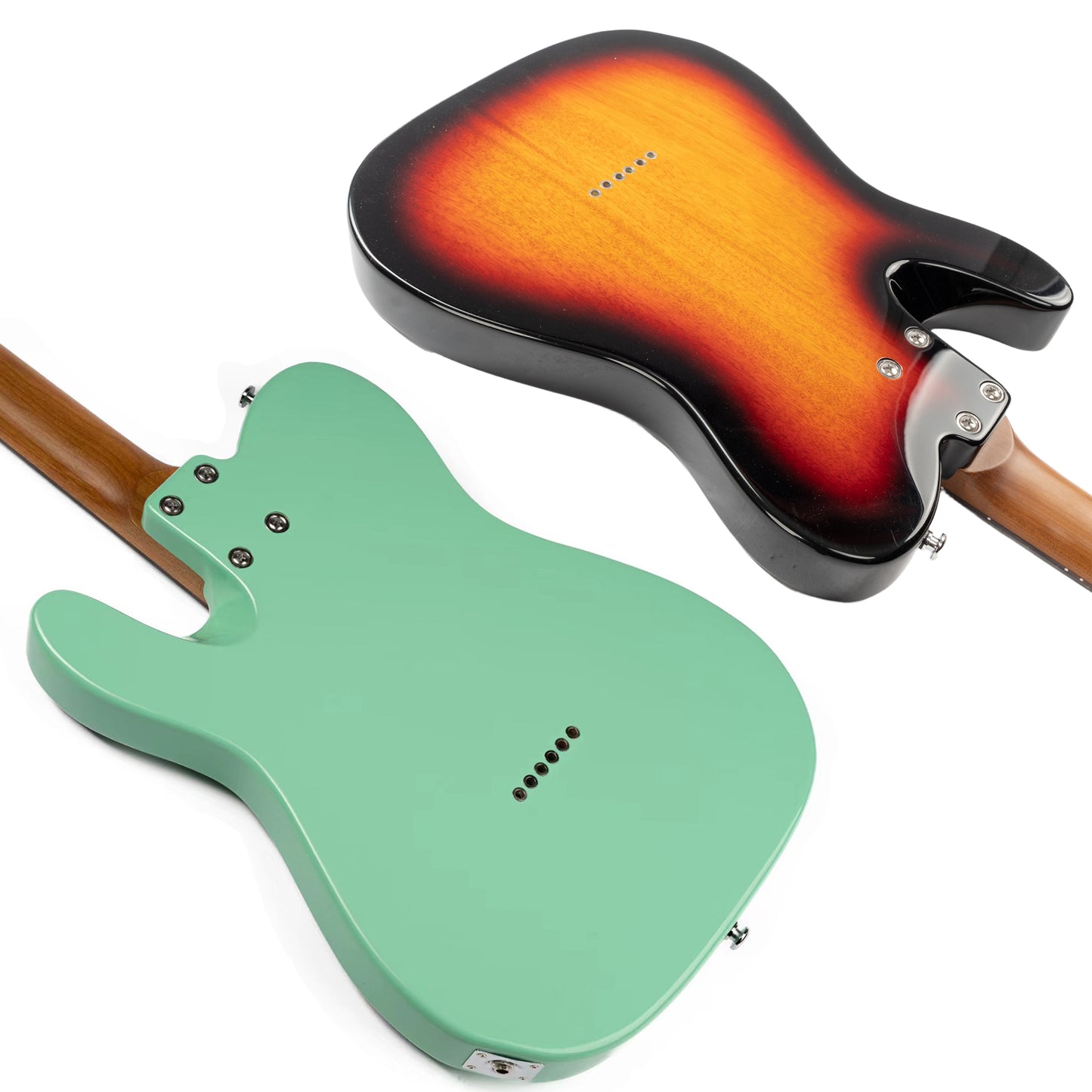 Eart GUITAR  E-TT72 Semi Hollow Body Electric Guitar, HH Humbucker Pickups, Roasted Mahogany Body, Fixed Bridge, Stainless Steel Frets, Random Color (Sunburst or Surf Green)