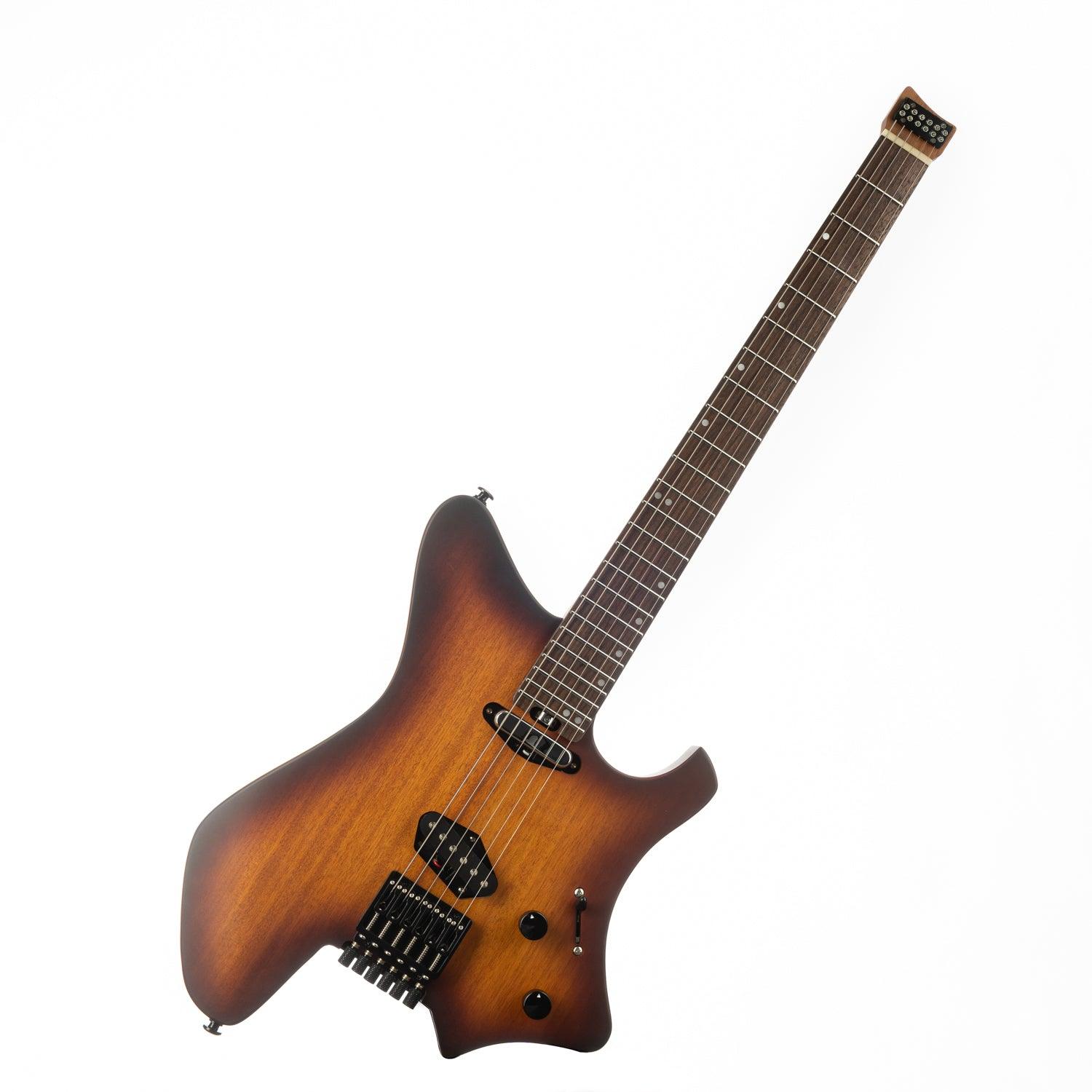 GW2T-SE_sunburst Eart Electric Guitars GW2T-SE, 6 String Headstockless Solid Headless Light Guitar