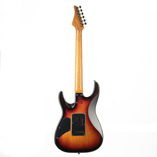NK-1980_3 Eart Guitars, NK-1980, Floydrose Special Bridge, Roasted Book-match Mahogany Body Electric Guitar