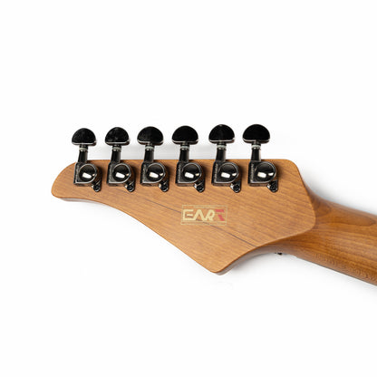NK-1980_7 Eart Guitars, NK-1980, Floydrose Special Bridge, Roasted Book-match Mahogany Body Electric Guitar