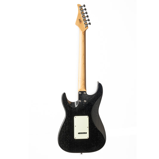 Nexus-S1_Open_Pore_Black_back_view Eart Guitars, Nexus-S1, 25.5" Roasted Mahogany/Maple 22-Fret Electric Guitar – Compound U-C Neck, Stainless Steel Frets, 6-Point Tremolo