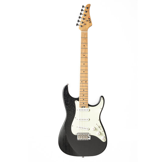 Nexus-S1_Open_Pore_Black_main_image Eart Guitars, Nexus-S1, 25.5" Roasted Mahogany/Maple 22-Fret Electric Guitar – Compound U-C Neck, Stainless Steel Frets, 6-Point Tremolo