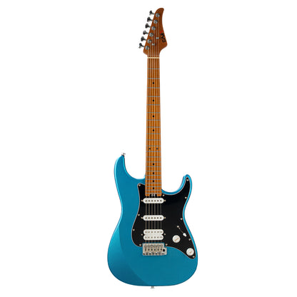 Nexus-S2_pearl_blue Eart Guitars, Nexus-S2, Electric Guitar Roasted Mahogany Body Canada Maple Neck 25.5" 22 Frets Synchronized Tremolo Pearl Blue/Black/Tobacco Burst