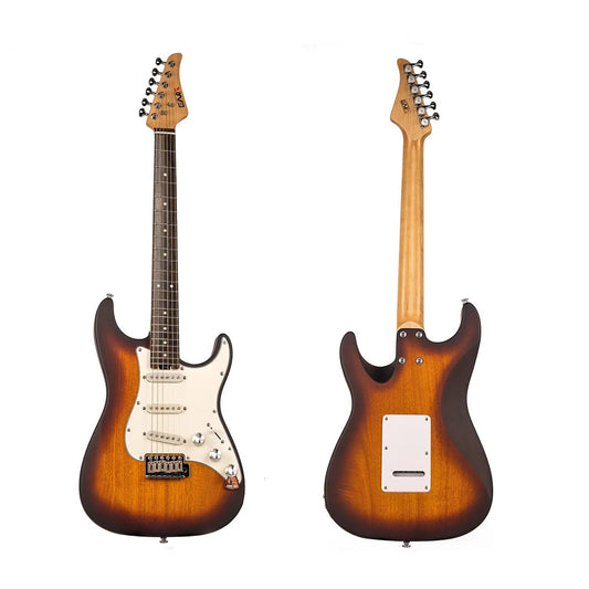 Eart Guitars, YMX-SG3, SSS Ceramic Single Coil Pickups Vintage Style Electric Guitar, Brown Sunburst - EART-GUITAR