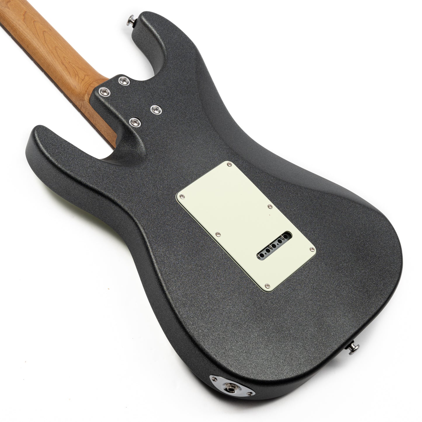 YMX-SG3_black_body_back Eart Guitars, YMX-SG3, SSS Ceramic Single Coil Pickups Vintage Style Electric Guitar, Metal Black