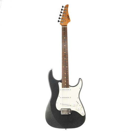 YMX-SG3_black_main_image Eart Guitars, YMX-SG3, SSS Ceramic Single Coil Pickups Vintage Style Electric Guitar, Metal Black