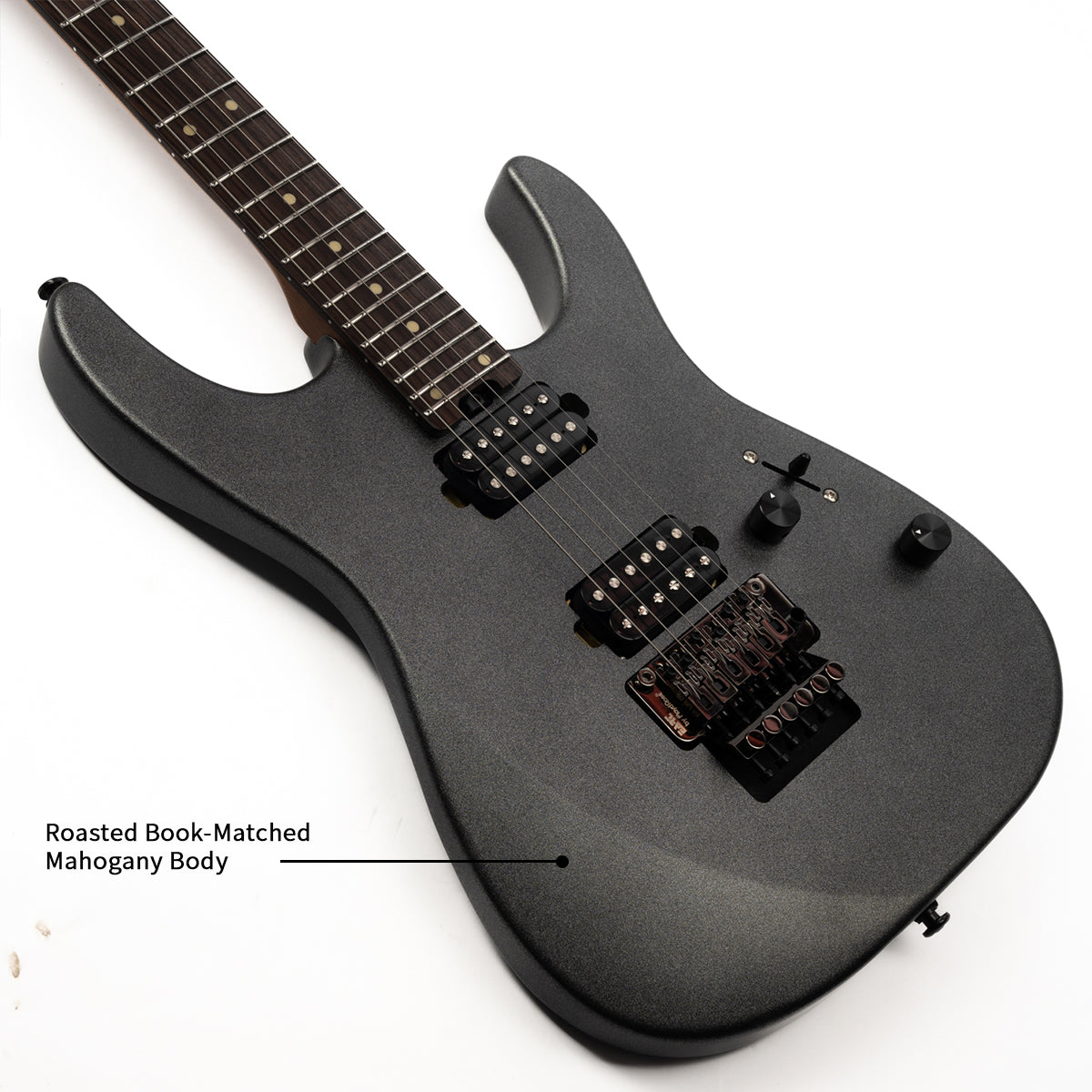 bd27e5f0bfb229f0a624c5d837fc1f25 Eart Guitars, NK-1980, Modern Electric Guitar Roasted Mahogany Body, Roasted Maple Neck, Stainless Steel Frets, Floyd Rose Tremolo, HH Pickups