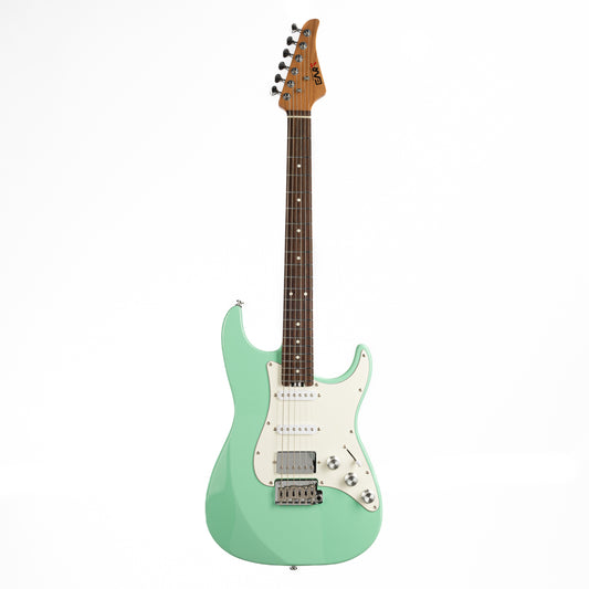 Eart Guitars, CP-1, HSS Pickups Classical Stainless Steel Fret Electric Guitar, Surf Green