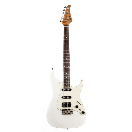 4_274fc20b-8efb-4684-9ebc-cc9788cc7ba4 EART Guitars, DMX-9, NK-S Standard Shape 2-Point Synchronized Steel Saddle Tremolo Bridge Electric Guitar, Pearl White