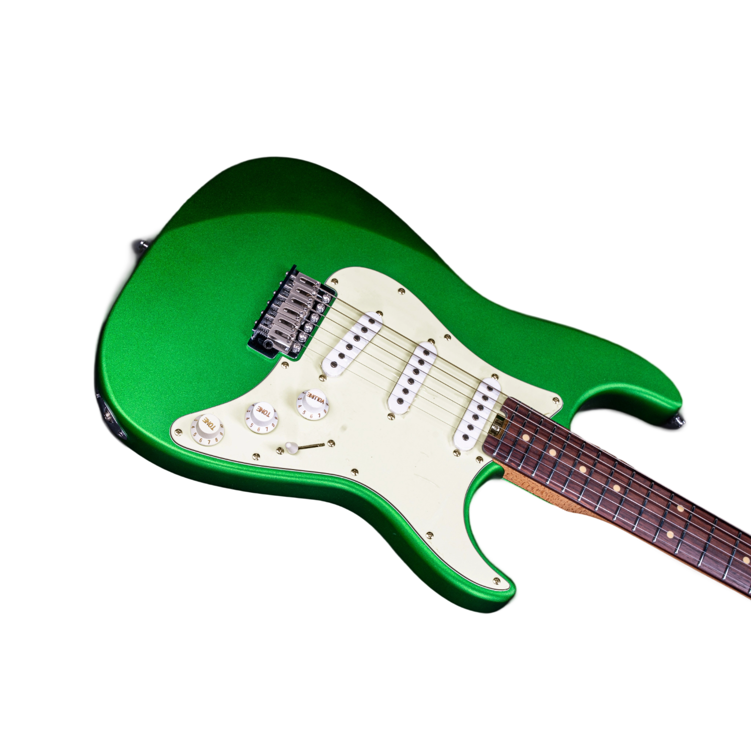 5_659e0b3e-9b53-4597-b5ef-c23e84982898 Eart Guitars, YMX-SG3, SSS Roasted Book-match Mahogany Body Vintage Style Electric Guitar, Pearl Green