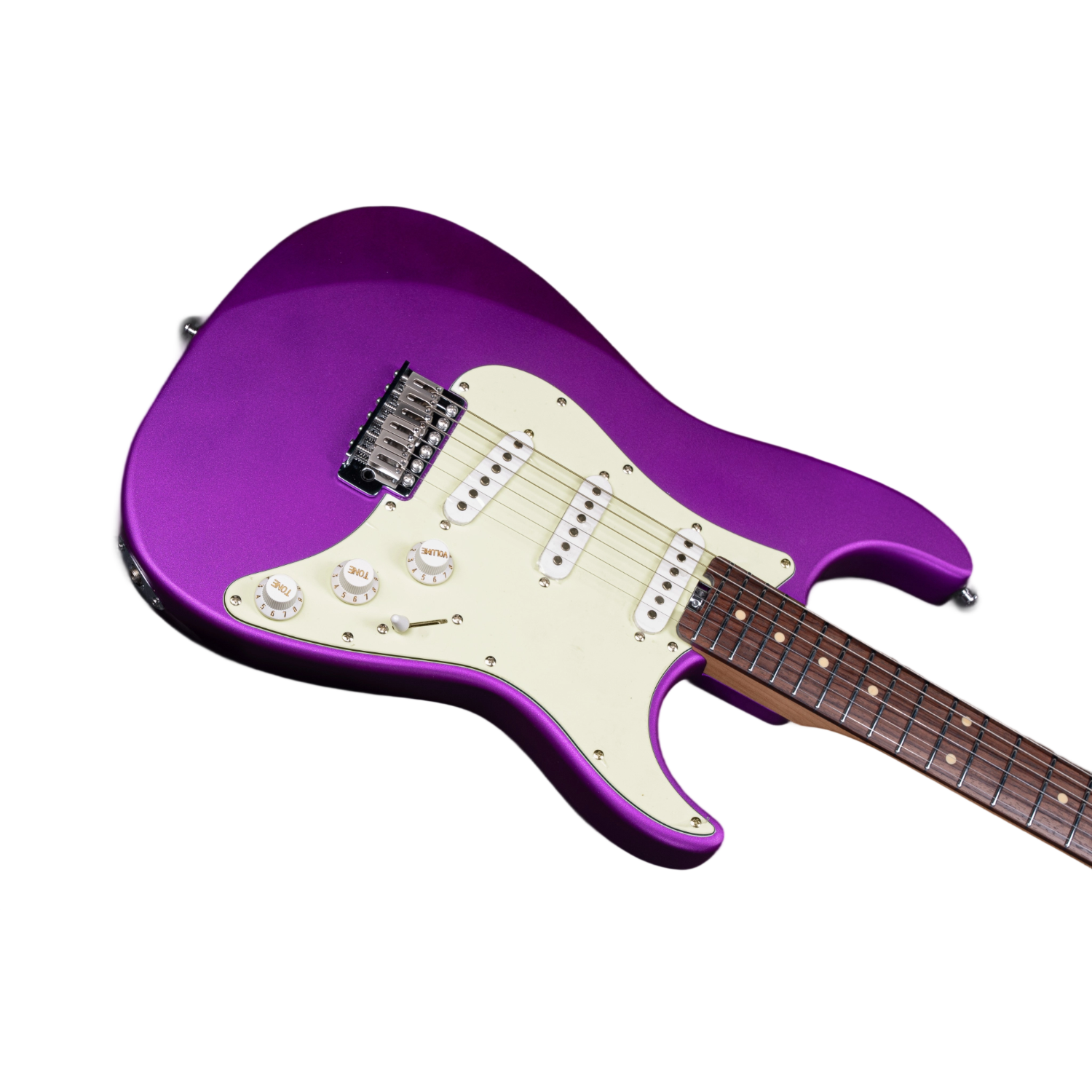 5_43259fde-726a-4abf-9f28-de8cb02d86d9 Eart Guitars, YMX-SG3, SSS Roasted Book-match Mahogany Body Vintage Style Electric Guitar, Pearl Purple