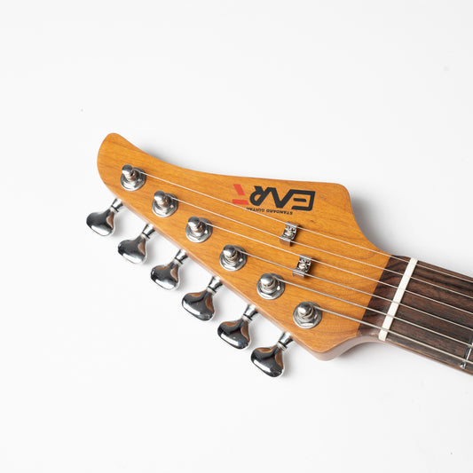 4_3 EART Guitars, DMX-9, NK-S Standard Shape 2-Point Synchronized Steel Saddle Tremolo Bridge Electric Guitar, Pearl White