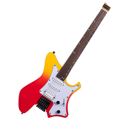 eart_gw2p-se_guitar_red_color Eart Electric Guitars GW2P-SE, Youthful Energy, Roasted Mahogany, Lightweight Headless Guitar