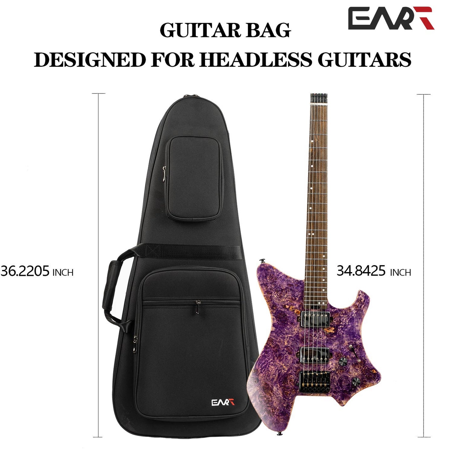 EART Gig Bag EHHG Black Bullet Case für Headless E-Gitarren