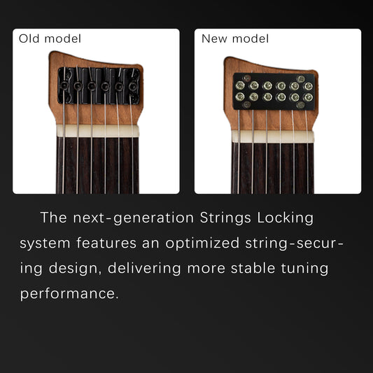 gw-te_1 Eart Electric Guitars GW2-TE, 6 String Headstockless Roasted Mahogany Headless Guitar
