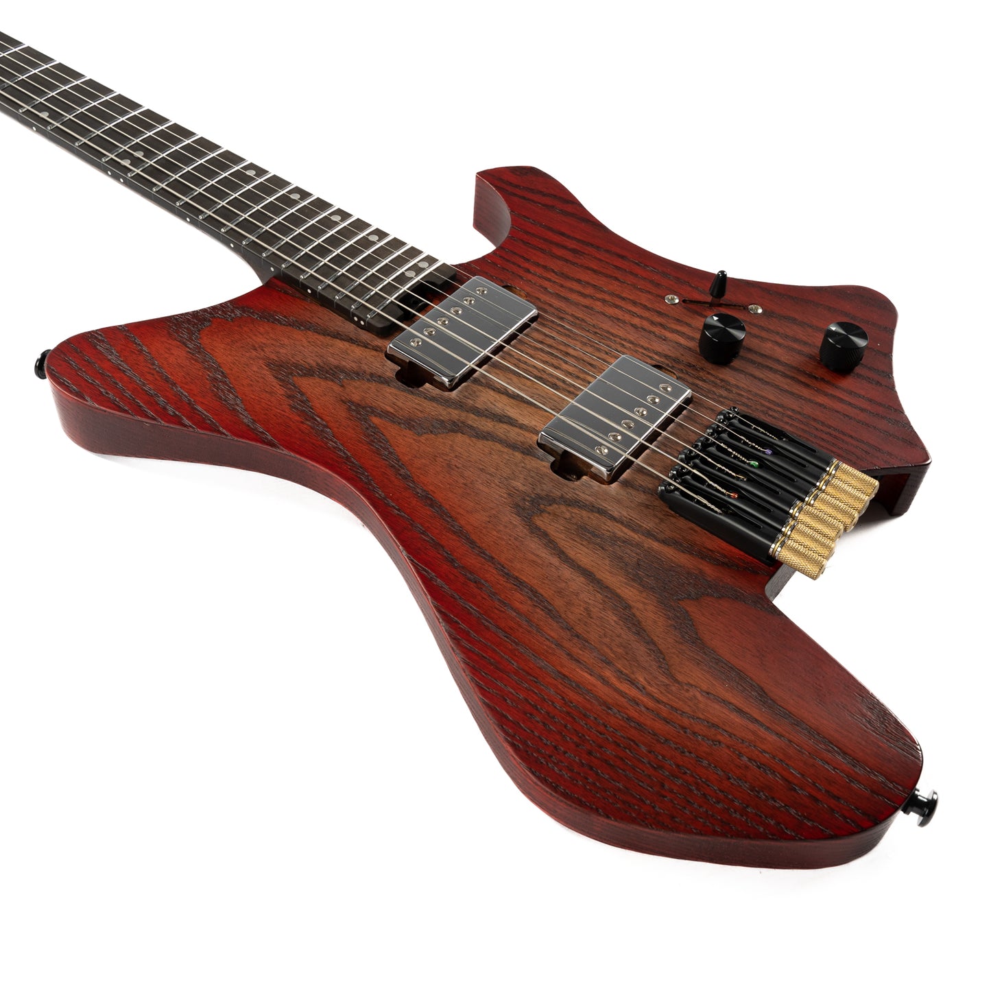 Eart Guitars, GW2-Pro, Right Handed Headless 6 String Fixed Bridge Electric Guitar, Red Burst