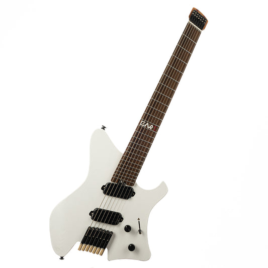 EART Guitars, GW-7F, 7 String Headless Shape Guitar, Right  Electric Guitar, White
