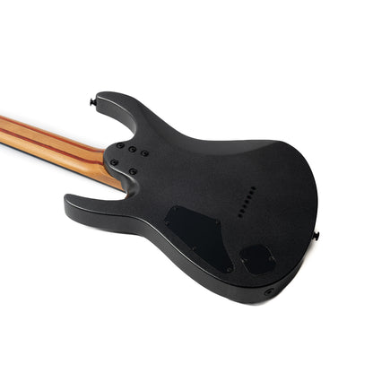 h7-sebodyback Eart Guitars, H7-SE, 7-String Roasted Mahogany Electric Guitar, 5pc Roasted Maple+Padauk Neck, India Rosewood Fretboard