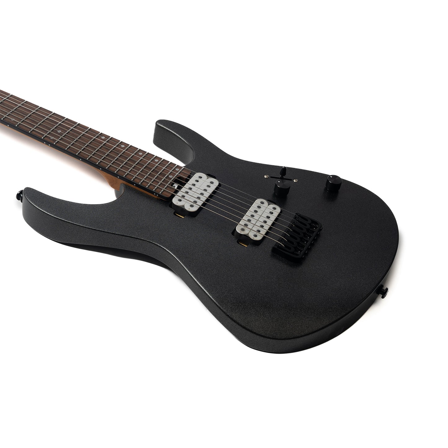 h7-sebodyfront Eart Guitars, H7-SE, 7-String Roasted Mahogany Electric Guitar, 5pc Roasted Maple+Padauk Neck, India Rosewood Fretboard