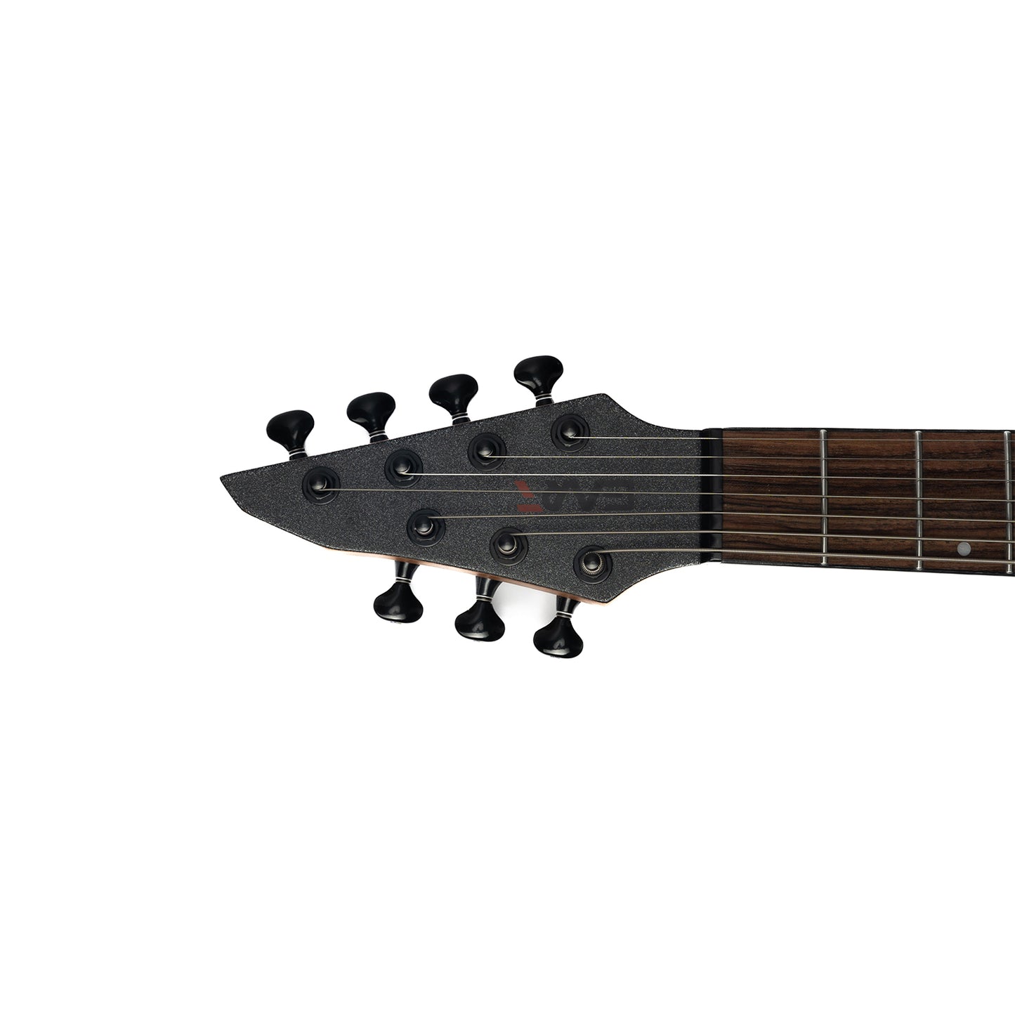 h7-seheadstockfrontview Eart Guitars, H7-SE, 7-String Roasted Mahogany Electric Guitar, 5pc Roasted Maple+Padauk Neck, India Rosewood Fretboard