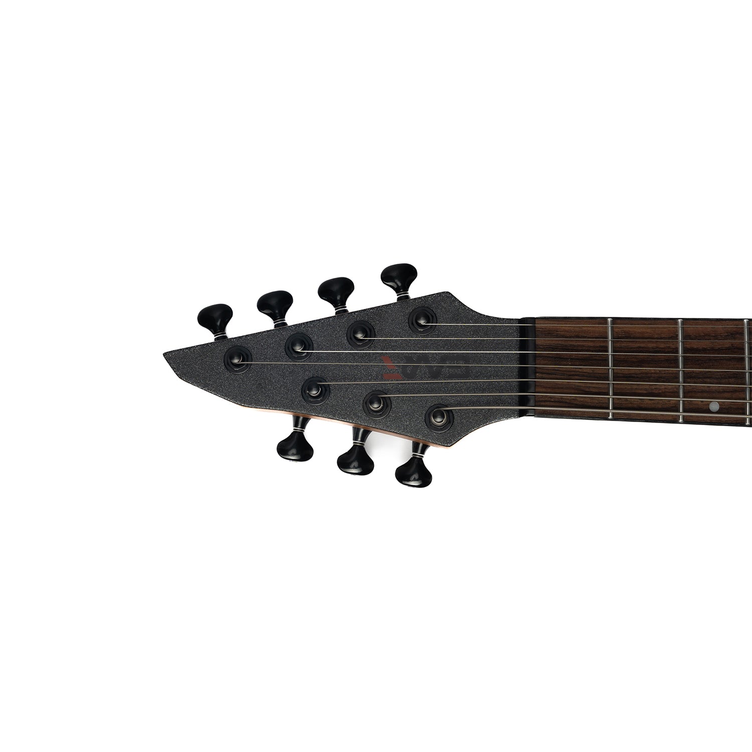 h7-seheadstockfrontview Eart Guitars, H7-SE, 7-String Roasted Mahogany Electric Guitar, 5pc Roasted Maple+Padauk Neck, India Rosewood Fretboard