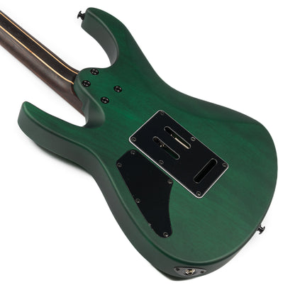 Eart Guitars, EX-H6-ULTRA Right Handed 6 Strings Electric Guitar, 2-Point Floating Tremolo Bridge,  Green Burst