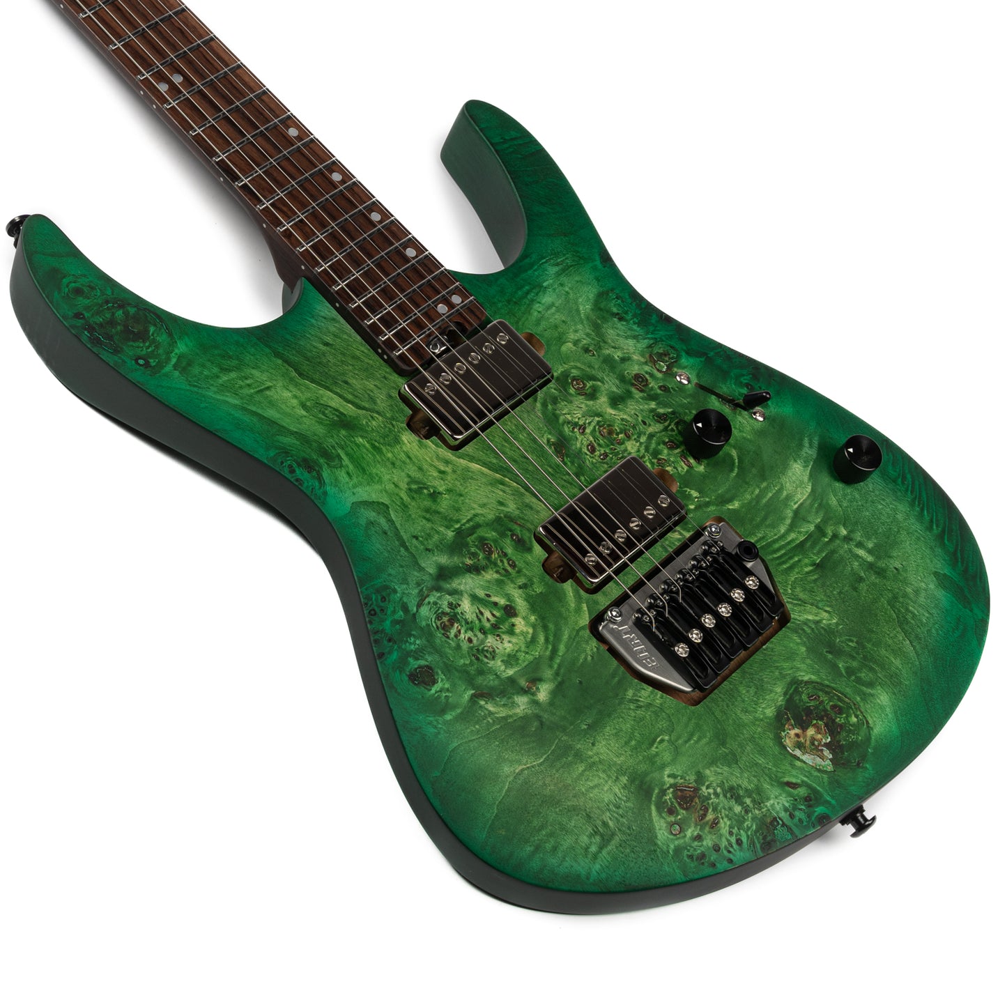 Eart Guitars, EX-H6-ULTRA Right Handed 6 Strings Electric Guitar, 2-Point Floating Tremolo Bridge,  Green Burst