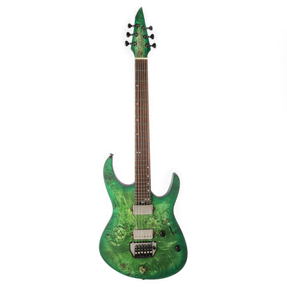 Eart Guitars, EX-H6-ULTRA Right Handed 6 Strings Electric Guitar, 2-Point Floating Tremolo Bridge,  Green Burst