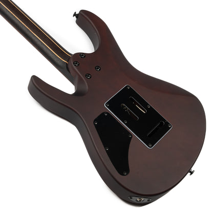 Eart Guitars, EX-H6-ULTRA 6 Strings Tremolo Electric Guitar, Roasted Bookmatch Mahogany+Poplar Burl Body, Honey Burst