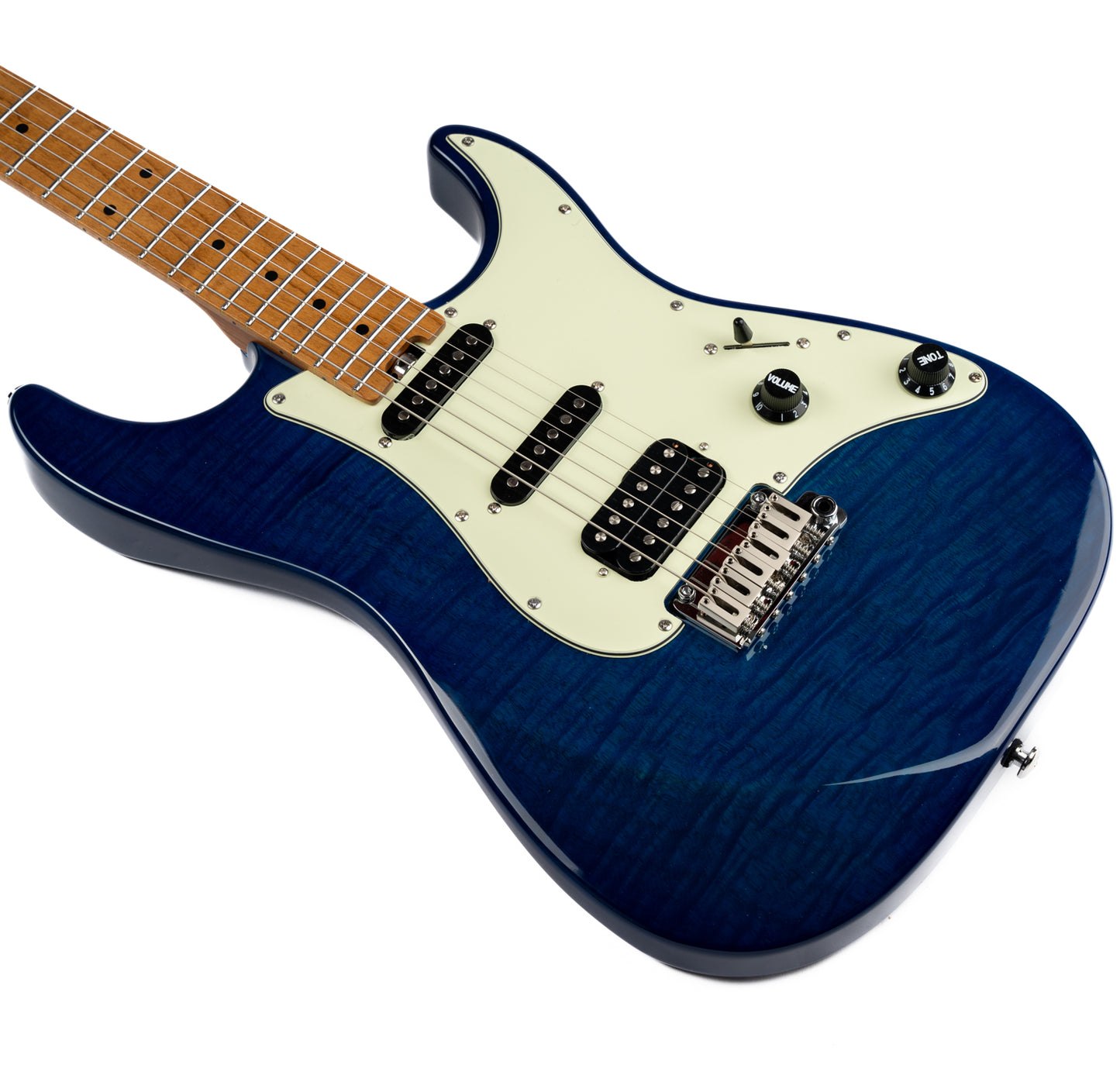 Eart Guitars, NK-C3N, 5-Way Switch,1 Tone,1 Volume SSH Pickups Tremolo Bridge Electric Guitar, Blue