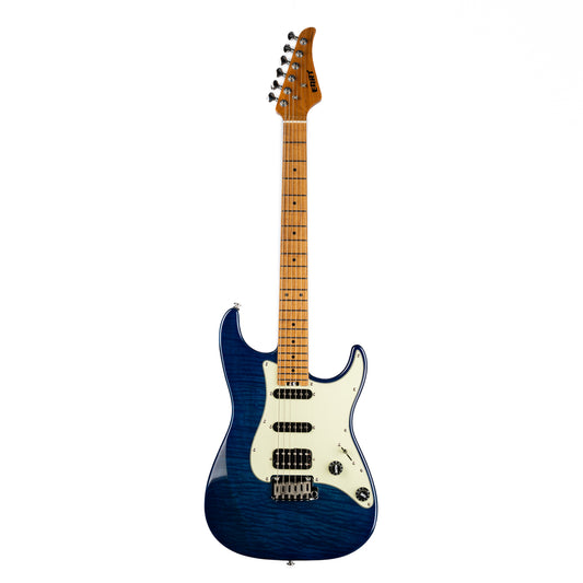 Eart Guitars, NK-C3N, 5-Way Switch,1 Tone,1 Volume SSH Pickups Tremolo Bridge Electric Guitar, Blue