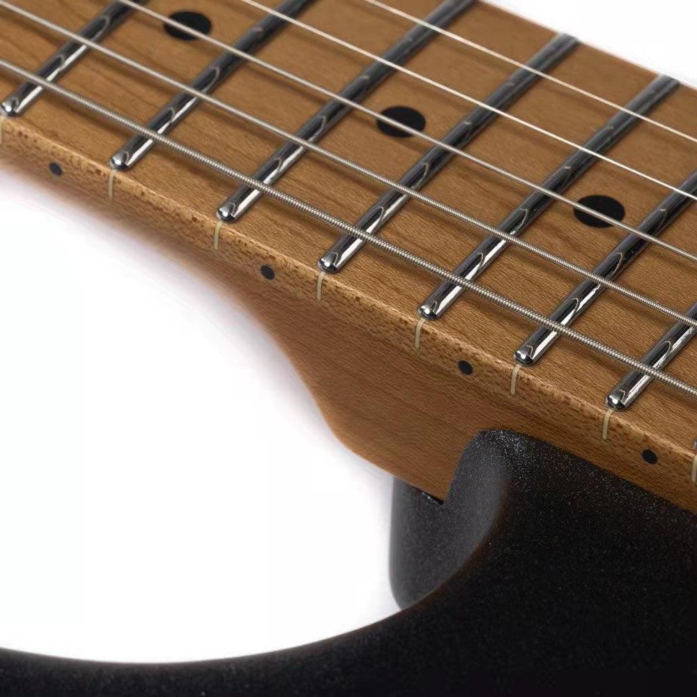 EART_dmx_10_neck_front Eart Guitars, DMX-10, Roasted Maple Neck Stainless Steel Fret Floating Tremolo Ten Tones Electric Guitars